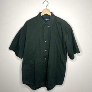 Ralph Lauren Shirt Mens XL Dark Green Blake Short Sleeve Button Down Cotton